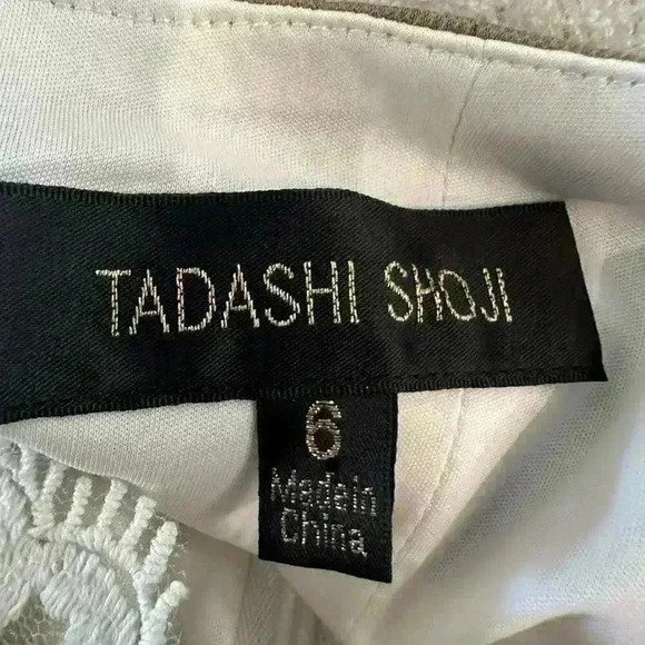 TADASHI SHOJI Women’s White Sequin Embroidered Sleeveless Formal Sheath Dress 6 - Picture 4 of 9